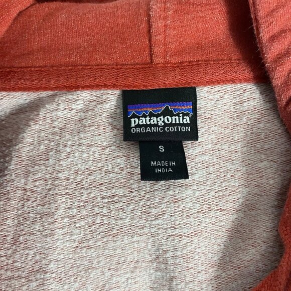 Patagonia Organic Cotton Mens Red Full Zip Hooded Sweatshirt Jacket Size Small - Picture 4 of 5